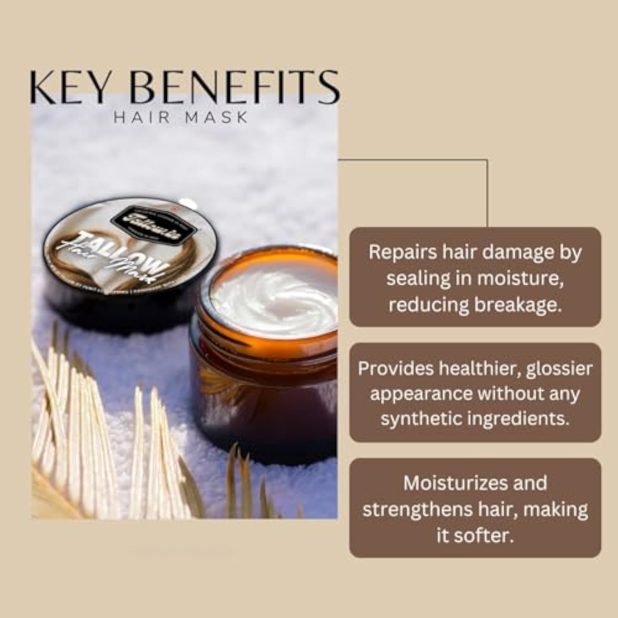 Original Tallow Hair Mask for Dry and Damaged Hair